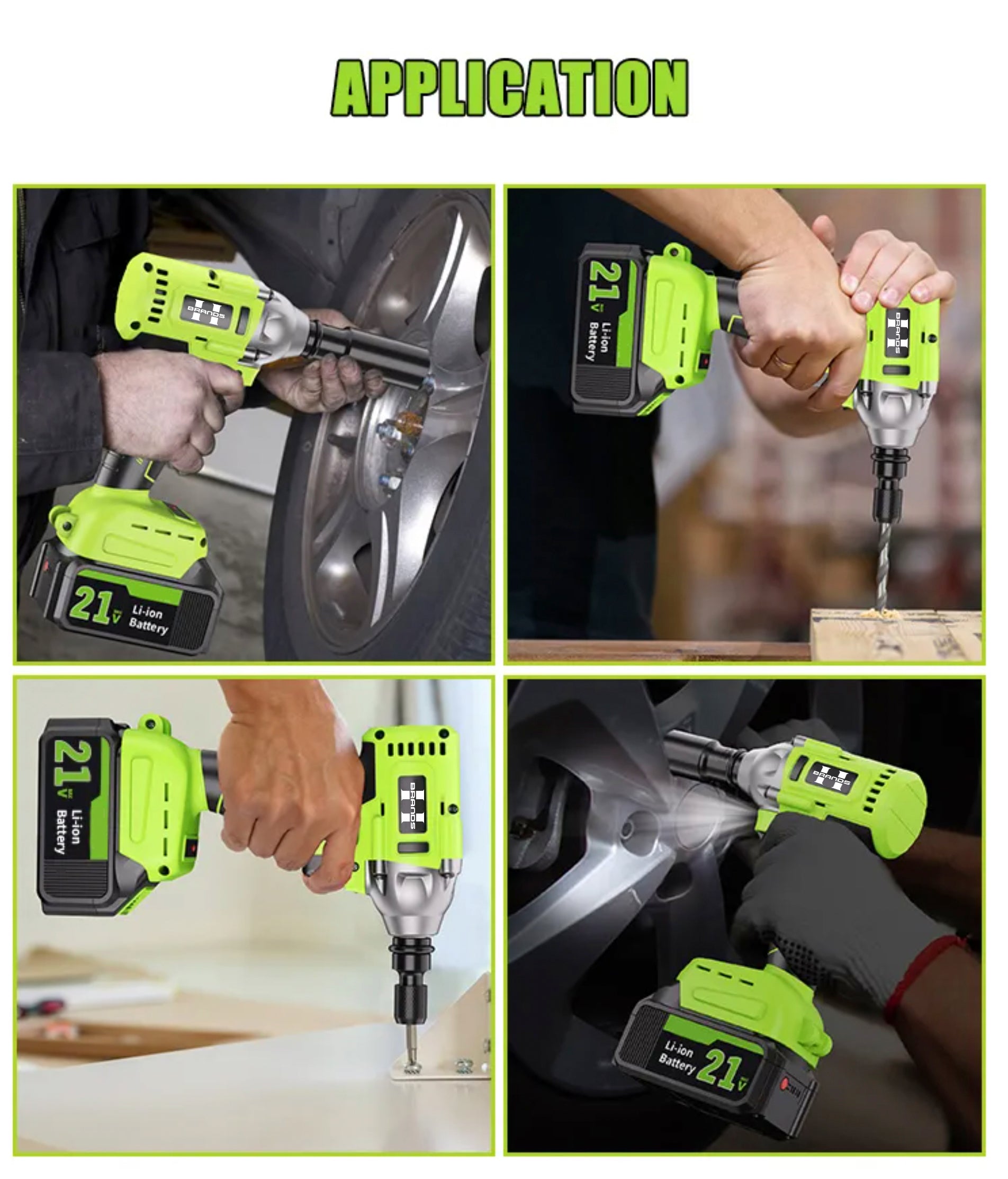 HyperTool 21V 1000nm High Torque Brushless Cordless Impact Wrench (FH-8621B)