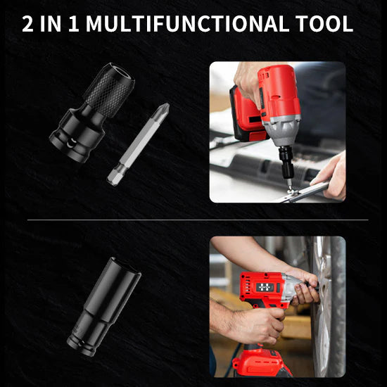 HyperTool 21V Professional Grade Battery Powered Impact Wrench for Car Maintenance with Battery Socket Wrench (FH-8521B-1)