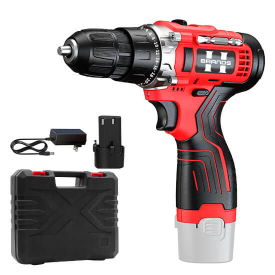 HyperTool Supplier Powerful Tools 12V Cordless Drill with 2 Batteries and Charger for Drilling and Screwing (FH-6912S-1)
