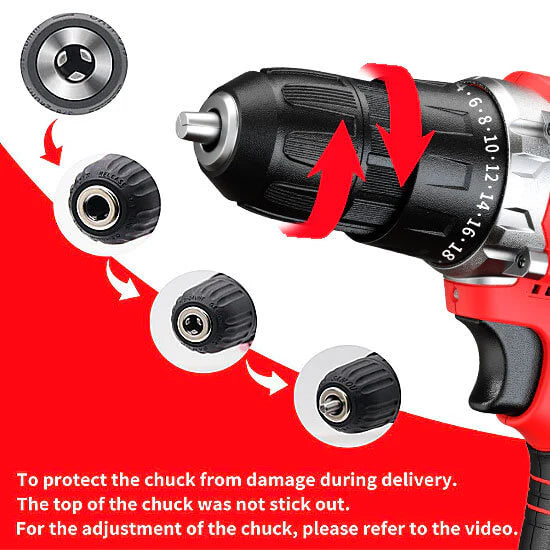 HyperTool Supplier Powerful Tools 12V Cordless Drill with 2 Batteries and Charger for Drilling and Screwing (FH-6912S-1)