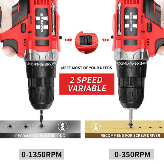 HyperTool Professional Power Tools 21V Cordless Drill and Screwdriver Set with Compact Drill Bits and 28 Tool Sets with Drill (FH-28SETS-2)