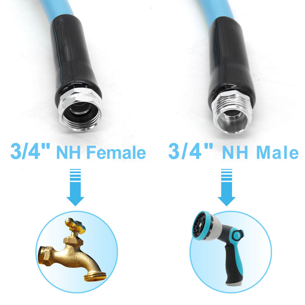 HyperHose Factory 25FT High Quality PVC and Rubber Garden Hose Hot Sale 3 -Layer PVC Hose Irrigation Water Hose for Garden