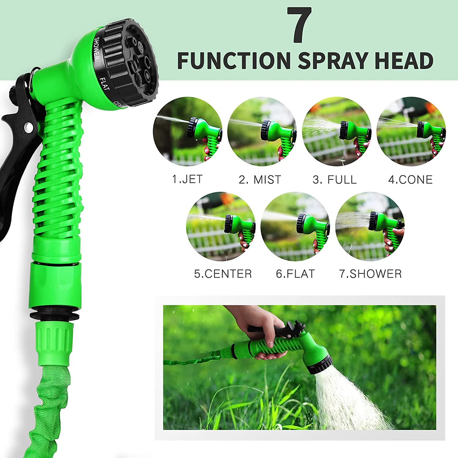 HyperHose Factory Expandable Garden Hose Water Spray Gun Garden 3 Layers Latex With Nozzle