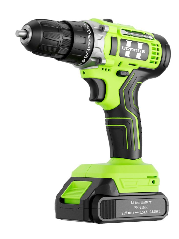 HyperTool 21v High Quality Cordless Electric Screwdriver Drill Lithium Battery Variable Speed Brushed Motor Power Tools Set (FH-6918S)