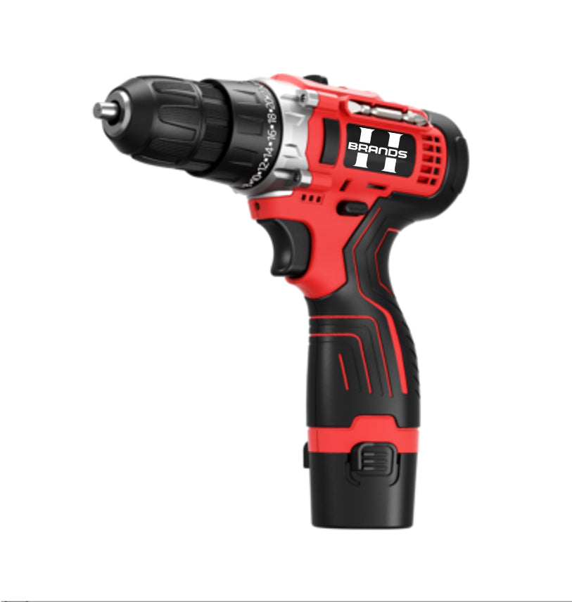 HyperTool Supplier Powerful Tools 12V Cordless Drill with 2 Batteries and Charger for Drilling and Screwing (FH-6912S-1)