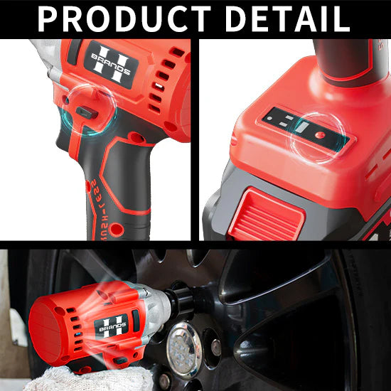 HyperTool 21V Professional Grade Battery Powered Impact Wrench for Car Maintenance with Battery Socket Wrench (FH-8521B-1)