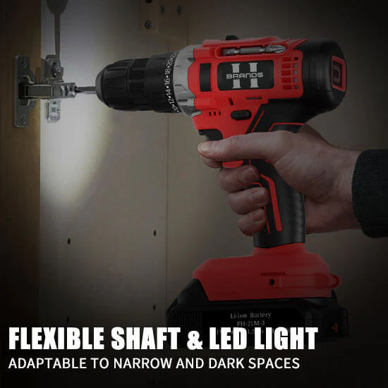 HyperTool High-Powered 21V Cordless Electric Driver Drill for Home and Wood to Screw and Drill (FH-6918S-1)