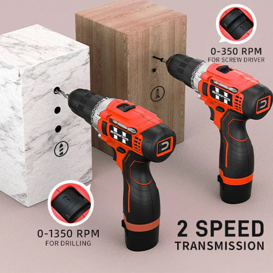 HyperTool Home Improvement and DIY Projects 12V Cordless Drill 28 Sets with Versatile Drill Kits and Essential Tools (FH-28SETS-1)