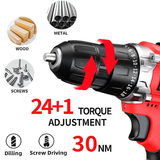 HyperTool Home Improvement and DIY Projects 12V Cordless Drill 28 Sets with Versatile Drill Kits and Essential Tools (FH-28SETS-1)