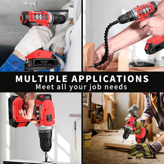 HyperTool High-Powered 21V Cordless Electric Driver Drill for Home and Wood to Screw and Drill (FH-6918S-1)