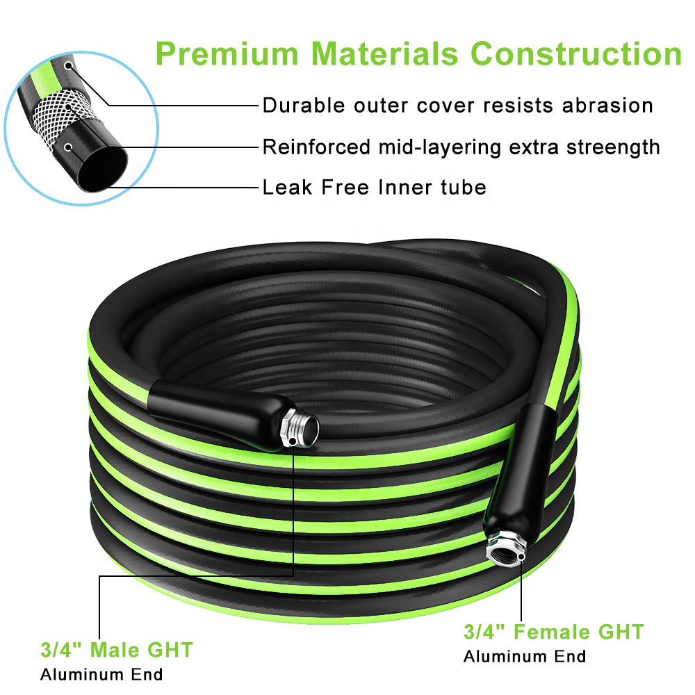 HyperHose Factory High Pressure PVC Garden Hose Flexible 5/8" Inner Diameter 25FT-100FT for Gardens CNS Standard