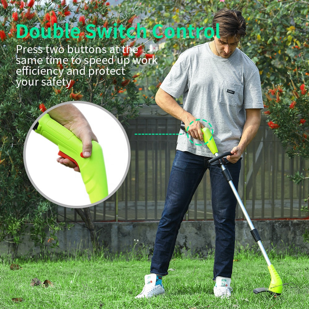 HyperTool Factory High Quality Cordless 2-Stroke Electric Grass Cutter Battery Operated Yard Trimmer (FH-GT120)